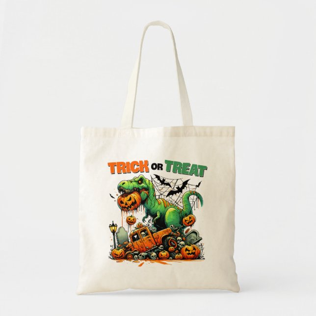 T-Rex Halloween: truco de aventura o bolsa de trat (Frente)