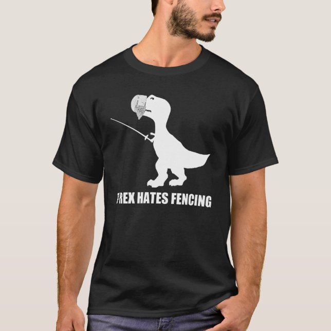 T-Rex odia cercar la camiseta oscura (Anverso)