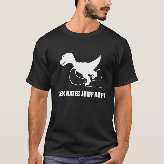 T-Rex odia la camiseta de la oscuridad de la comba (Anverso)