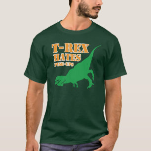 T-Rex odia la camiseta de los pectorales