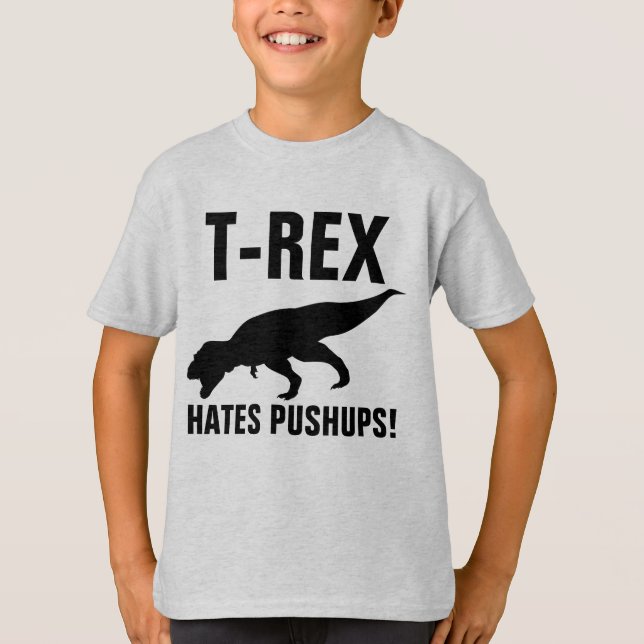 ¡T-REX ODIA LOS EMPUJADORES! Camisetas de dinosaur (Anverso)