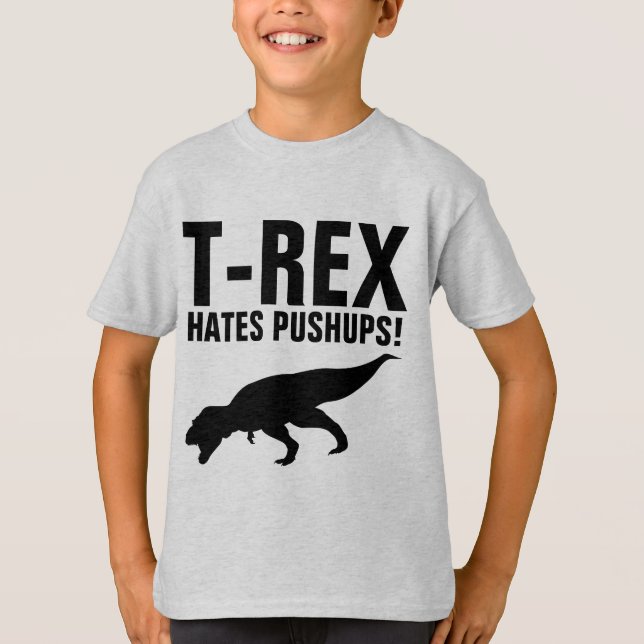 ¡T-REX ODIA LOS EMPUJADORES! Camisetas divertidas (Anverso)