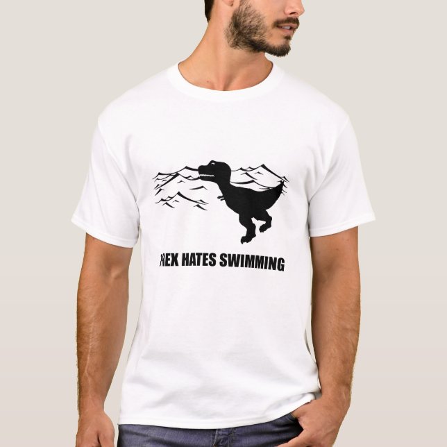 T-Rex odia nadar la camiseta (Anverso)