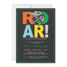 T-Rex Rugido | Invitación de Cumpleaños de Dinosau