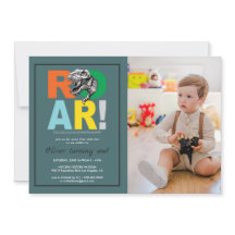 T-Rex Rugido | Invitación de Foto para Fiesta de C