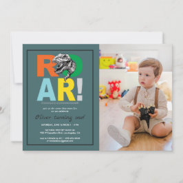 T-Rex Rugido | Invitación de Foto para Fiesta de C