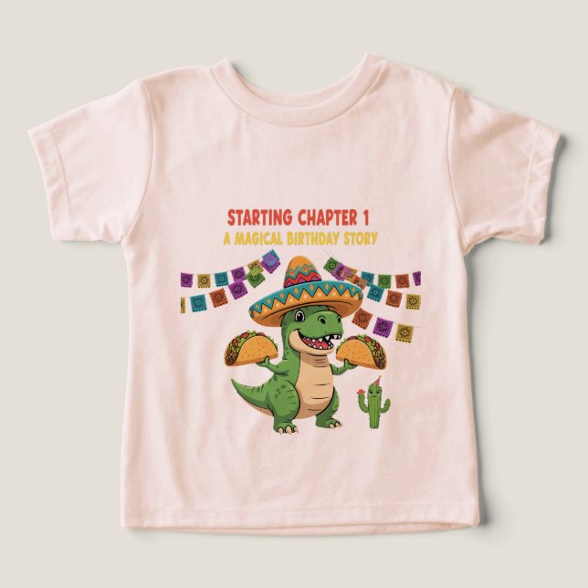 T-Rex Taco Fiesta 1er Cumpleaños | Comenzando Capí (Diseño delantero )