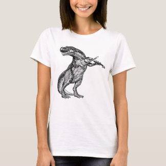 T Rex Tyrannosaurus Rex Jugando Camiseta De Violín