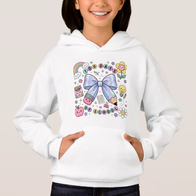T-Shirt-100 Days of School Kids Hoodie (Anverso)