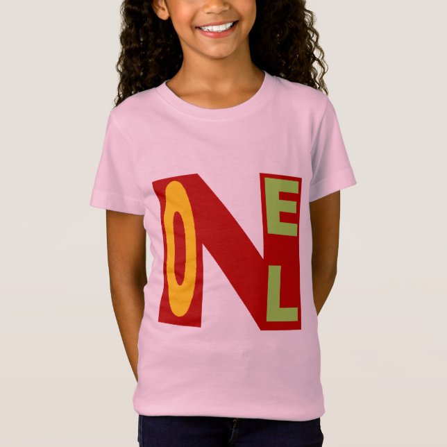 T-shirt  fille rose jersey fin  DESIGN  NOEL (Anverso)