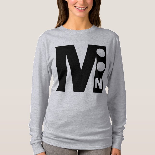 T-shirt gris TOP DESIGN MOON (Anverso)