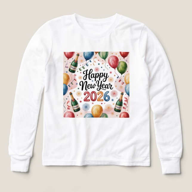 T-Shirt-Happy New Year 2026 Matching Family (Diseño frontal)