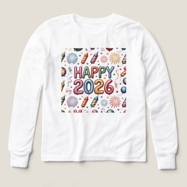 T-Shirt-Happy New Year 2026 Matching Family  (Diseño frontal)