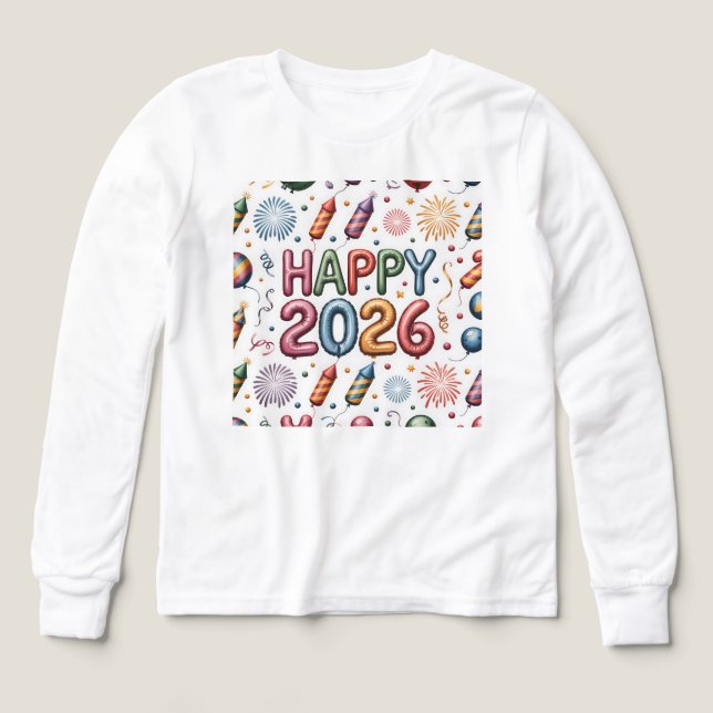 T-Shirt-Happy New Year 2026 Matching Family (Diseño frontal)
