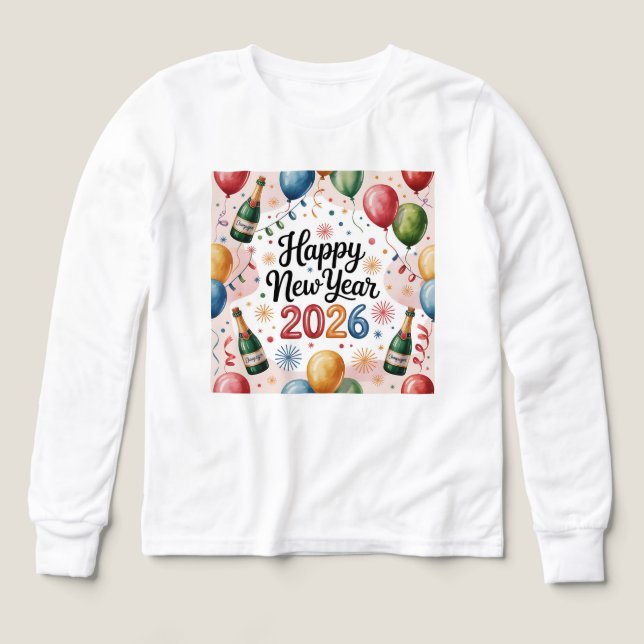 T-Shirt-Happy New Year 2026 Matching Family (Diseño frontal)
