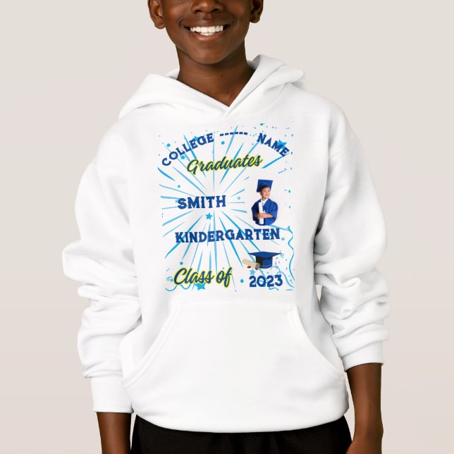T-Shirt Hoodie pullover foto del chico graduado (Anverso)