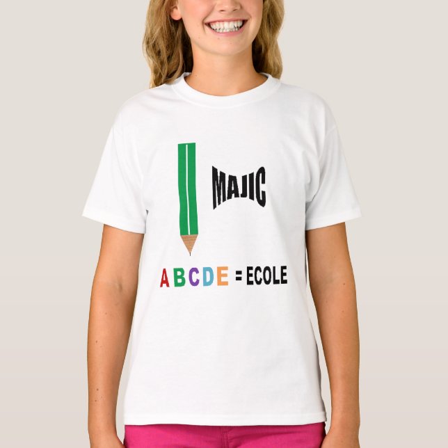 T-shirt Jersey blanca MAGIC ESCUELA (Anverso)
