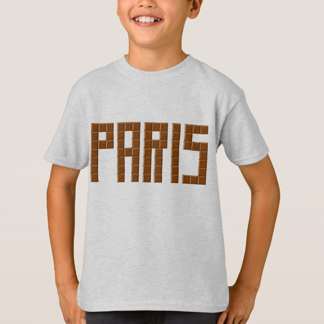 T-shirt Jersey fina gris brezal PARÍS CHOCOLATE (Anverso)