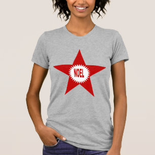 T-shirt Jersey fina gris burlada Diseño NOEL