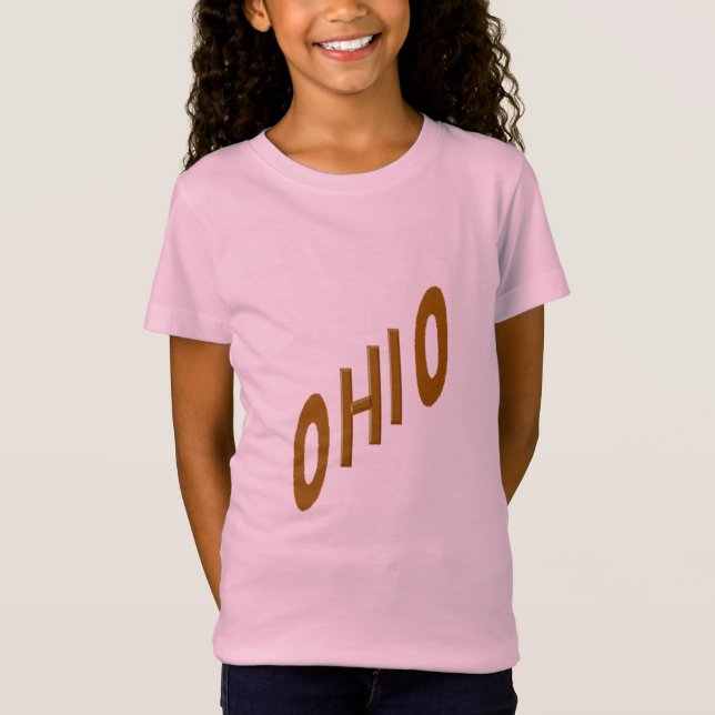 T-shirt rose jersey fin filles CHOCOLAT  OHIO  (Anverso)