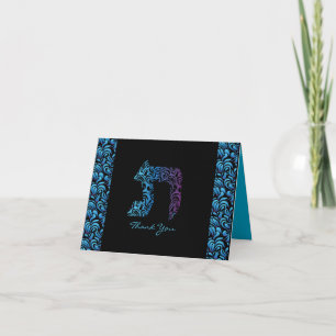 T Taf Bar Bat Mitzvah Tarjeta de agradecimiento