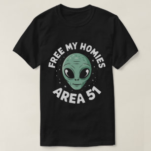 TA24-Alien Free Area 51 Graciosa Camiseta