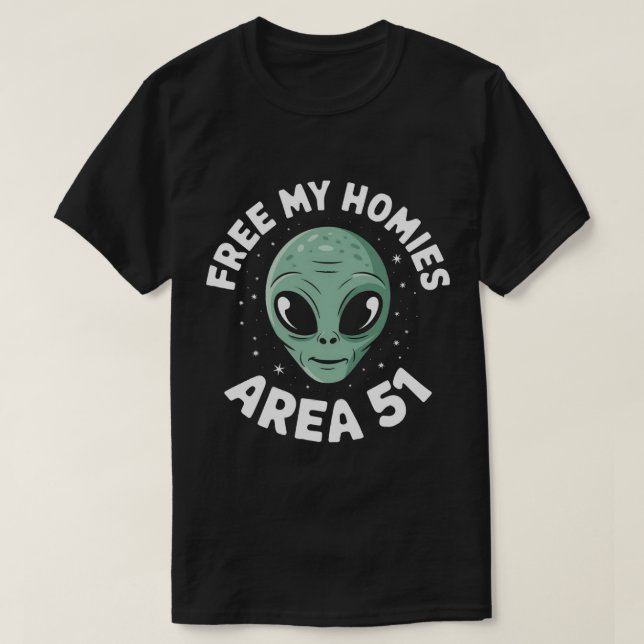 TA24-Alien Free Area 51 Graciosa Camiseta (Diseño del anverso)