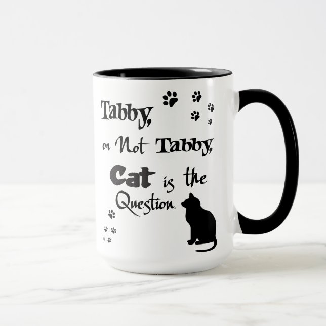 Tabby o no taza del amante del gato de Shakespeare (Derecha)