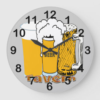 Taberna - reloj de pared redondo de la cerveza