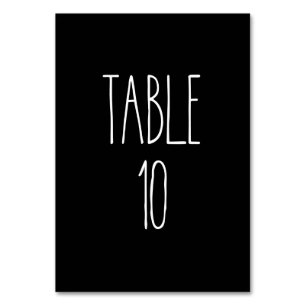 Tabla 10 Tarjeta de mesa negra de cerámica de Dunn