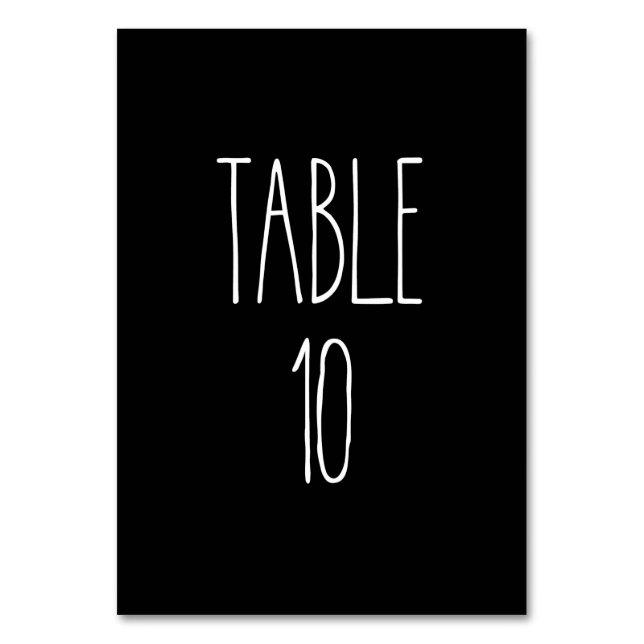 Tabla 10 Tarjeta de mesa negra de cerámica de Dunn (Anverso)