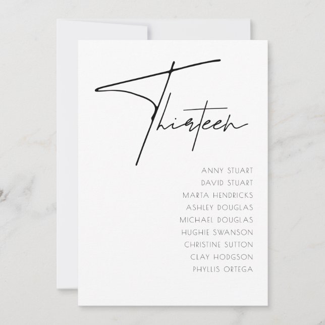 Tabla 13 Plantilla de número de tabla de Bodas mod (Anverso)