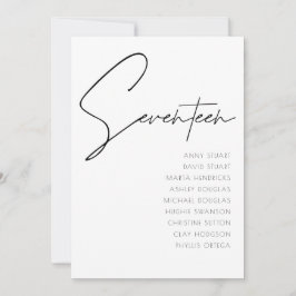 Tabla 17 Plantilla de número de tabla de Bodas mod