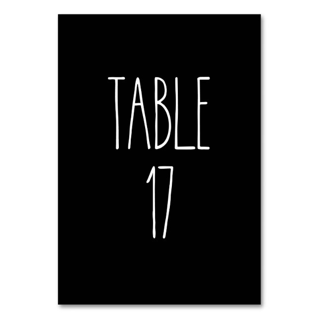 Tabla 17 Tarjeta de mesa negra de cerámica Rae Dun (Anverso)
