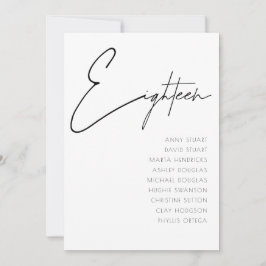 Tabla 18 Plantilla de número de tabla de Bodas mod