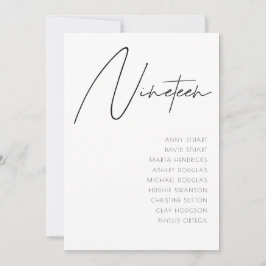 Tabla 19 Plantilla de número de tabla de Bodas mod