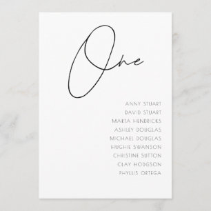 Tabla 1 Plantilla de número de tabla de Bodas mode