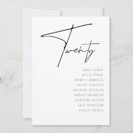 Tabla 20 Plantilla de número de tabla de Bodas mod