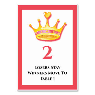 Tabla 2 de la Corona de Oro Bunco de 5 tarjetas 