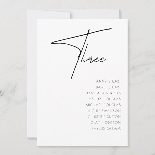 Tabla 3 Plantilla de número de tabla de Bodas mode (Anverso)