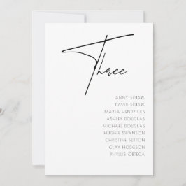 Tabla 3 Plantilla de número de tabla de Bodas mode