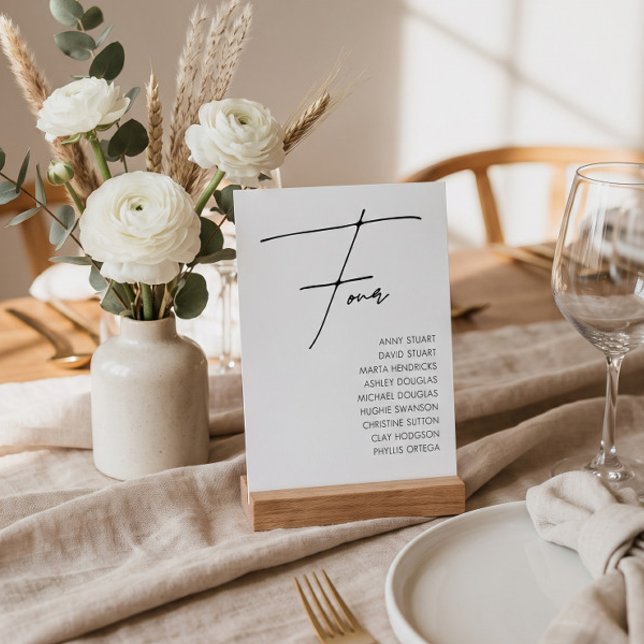 Tabla 4 Plantilla de número de mesa de boda modern (Subido por el creador)