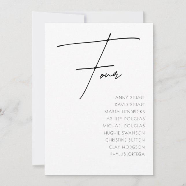 Tabla 4 Plantilla de número de tabla de Bodas mode (Anverso)