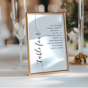 Tabla 4 Tarjeta de gráfico de asientos de Boda de