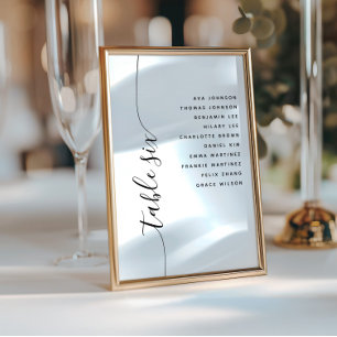 Tabla 6 Tarjeta de gráfico de asientos de Boda de 