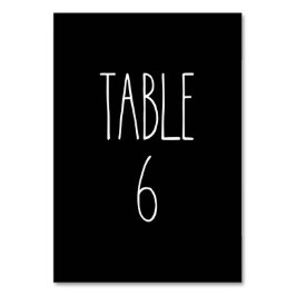 Tabla 6 Tarjeta de mesa negra de cerámica de Dunn