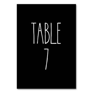 Tabla 7 Tarjeta de mesa negra de cerámica de Dunn