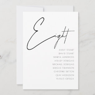 Tabla 8 Plantilla de número de tabla de Bodas mode