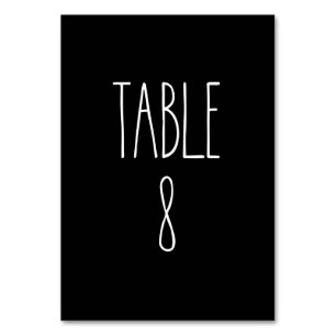 Tabla 8 Tarjeta de mesa negra de cerámica de Dunn