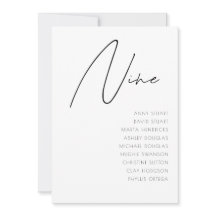 Tabla 9 Plantilla de número de tabla de Bodas mode